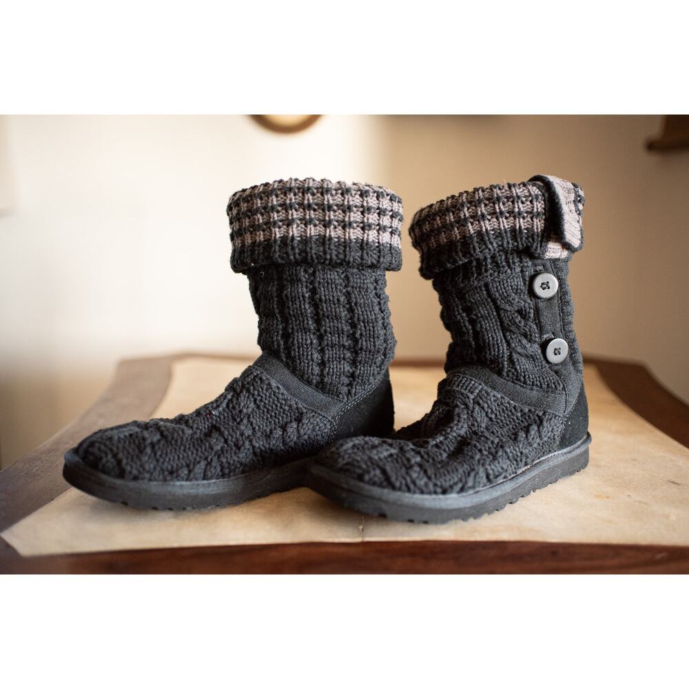 NEW Ugg Leland Knit Boots Booties 6 Gray Sweater Slip on Fold Over